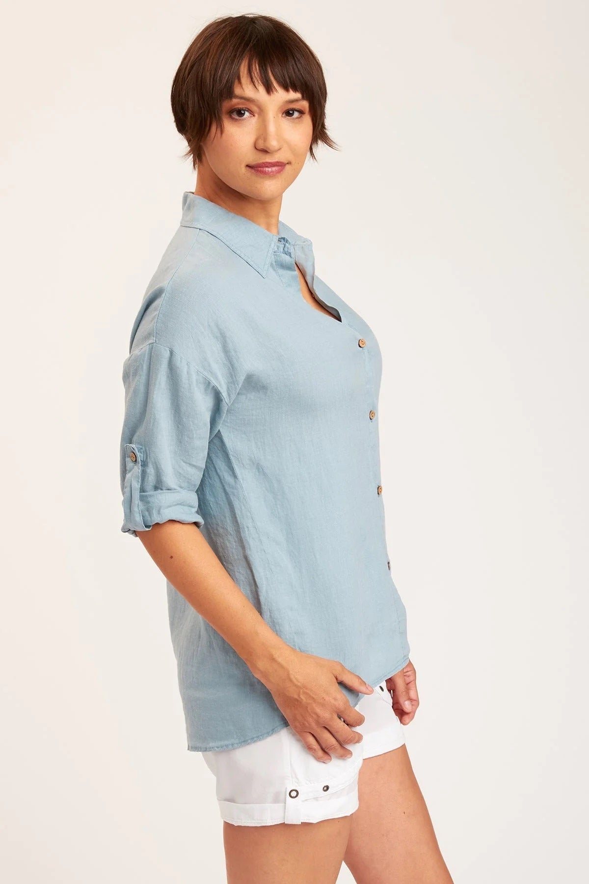 Carrie Button-Up, Peaceful Blue