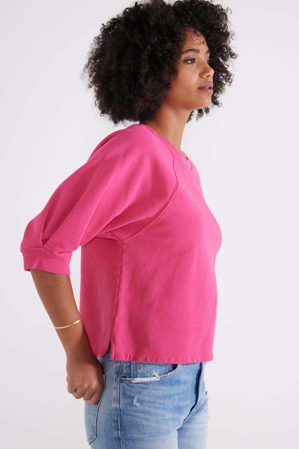 Fleur Raglan Sweatshirt, Raspberry