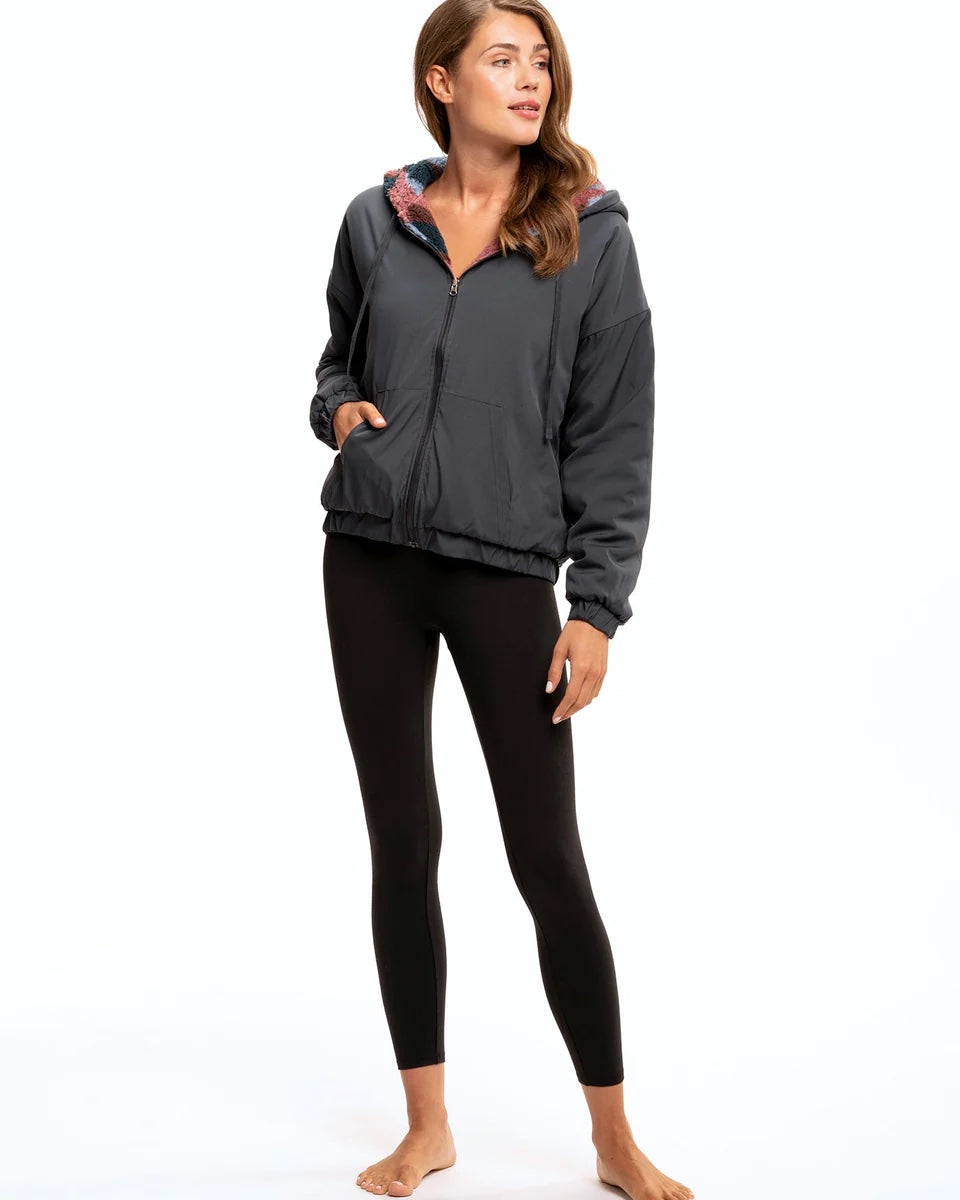 Hallie Reversible Sherpa Jacket, Prawn Multi