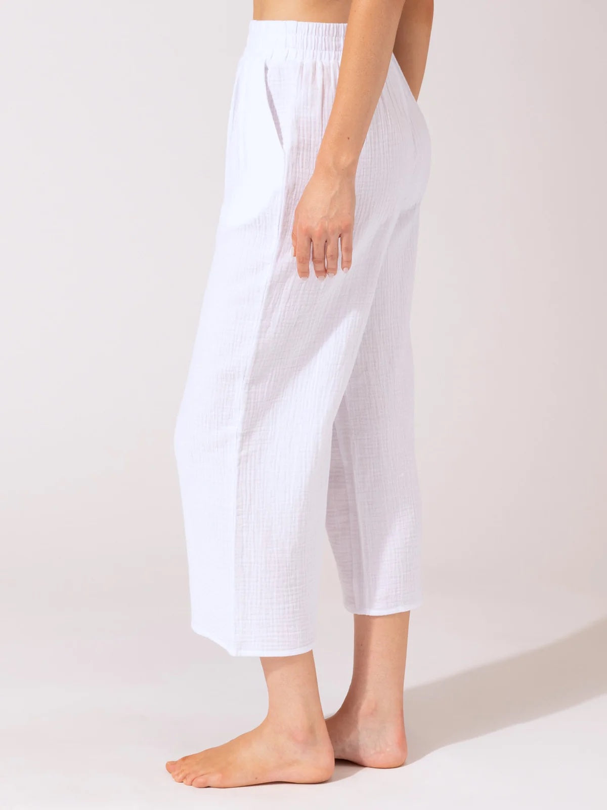 Ivanna Gauze Wide Leg Pant, White