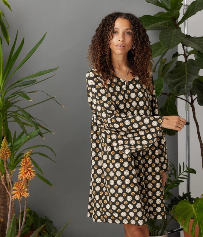 Miller Dress, Washed Black Retro