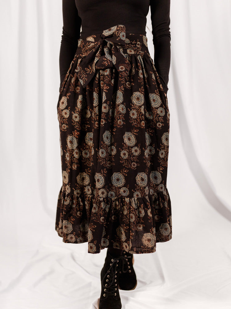 Nahla Midi Skirt, Fall Blossom