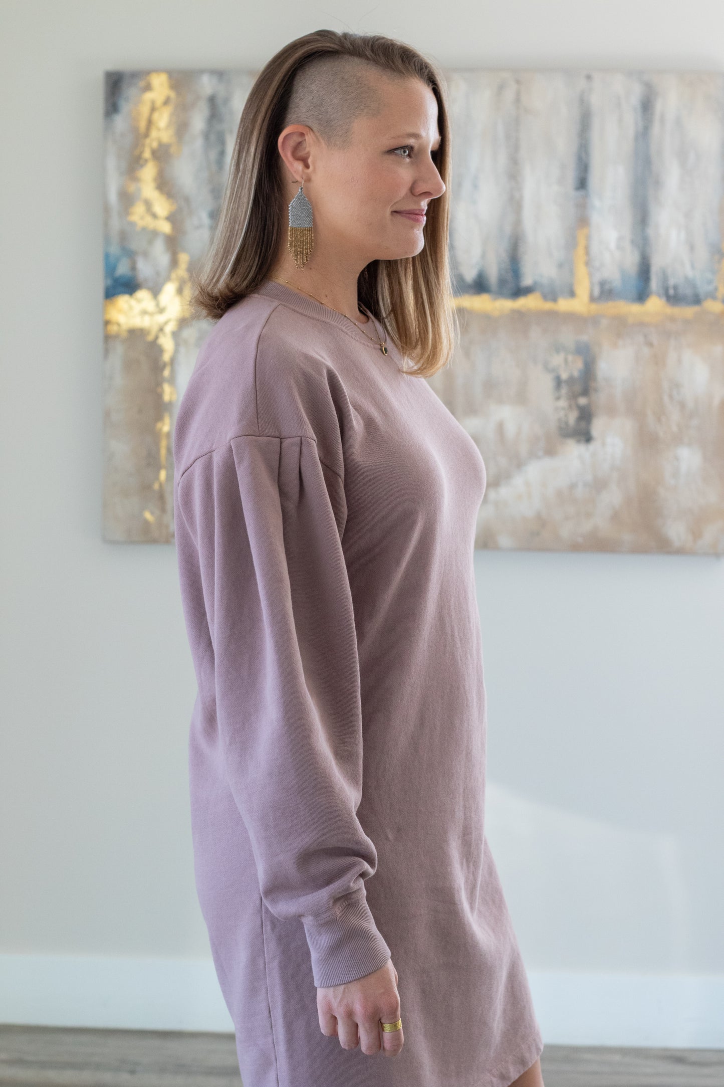 Viola Sweatshirt Dress, Woodrose