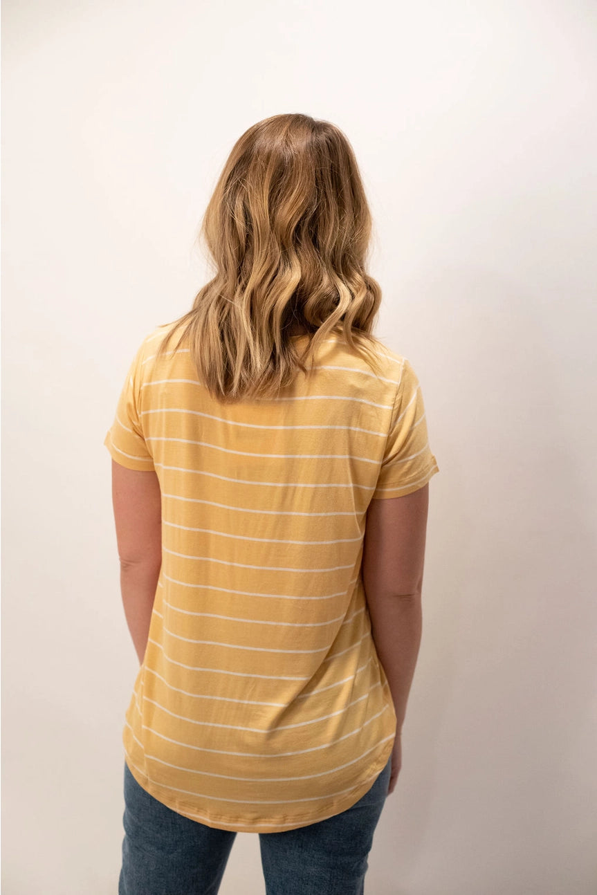 V-Neck Tee, Daffodil
