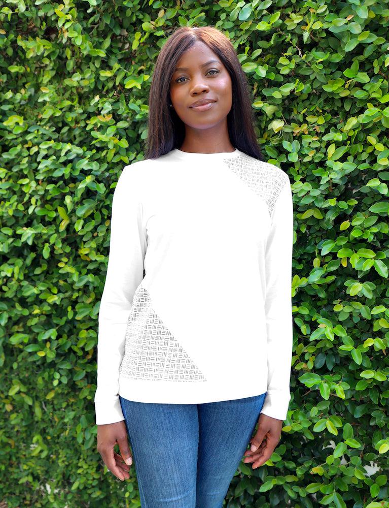 Adel Organic Top, White Monochrome