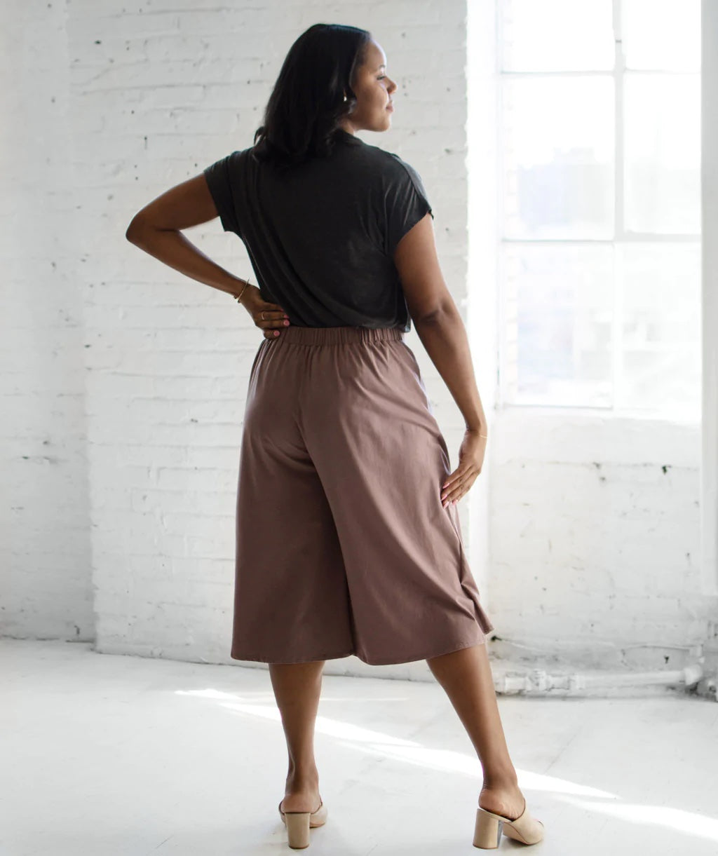 Edith Wrap Pants, Taupe