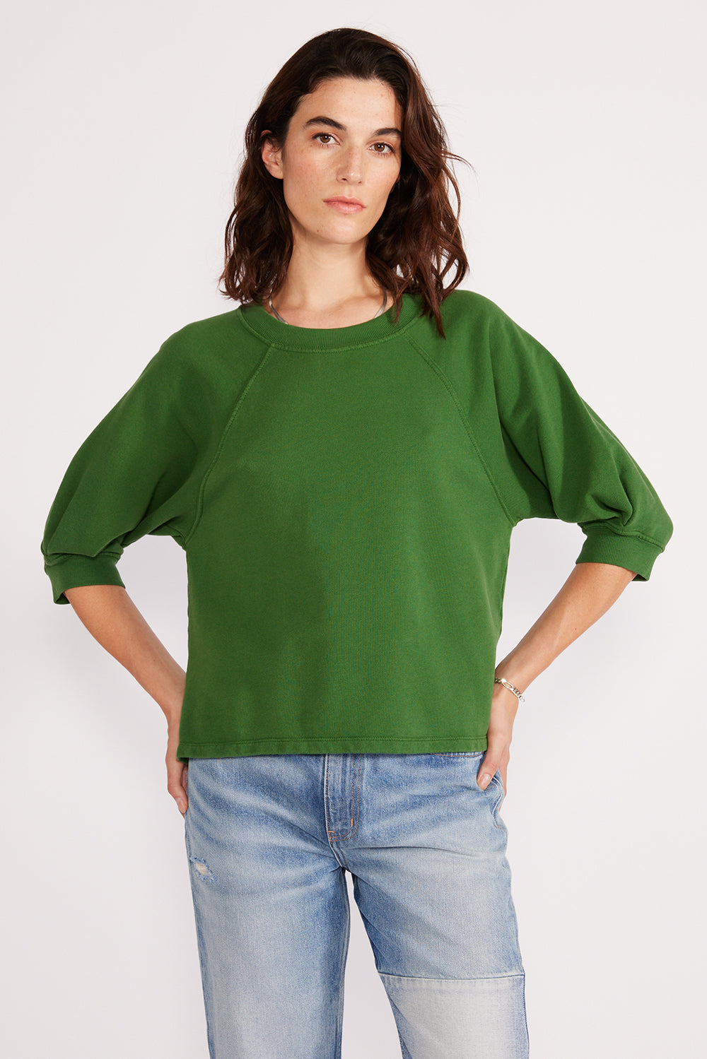 Fleur Raglan Sweatshirt, Juniper