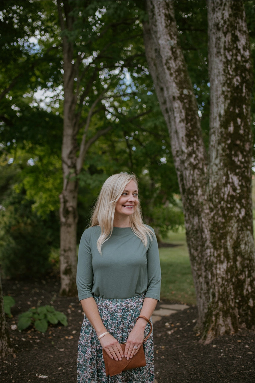 Boatneck Tee, Sea Green