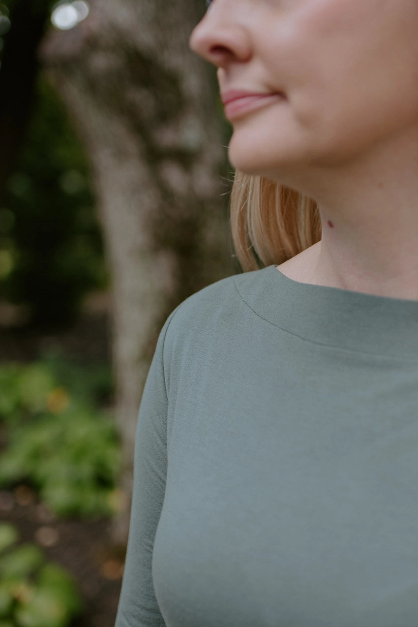 Boatneck Tee, Sea Green