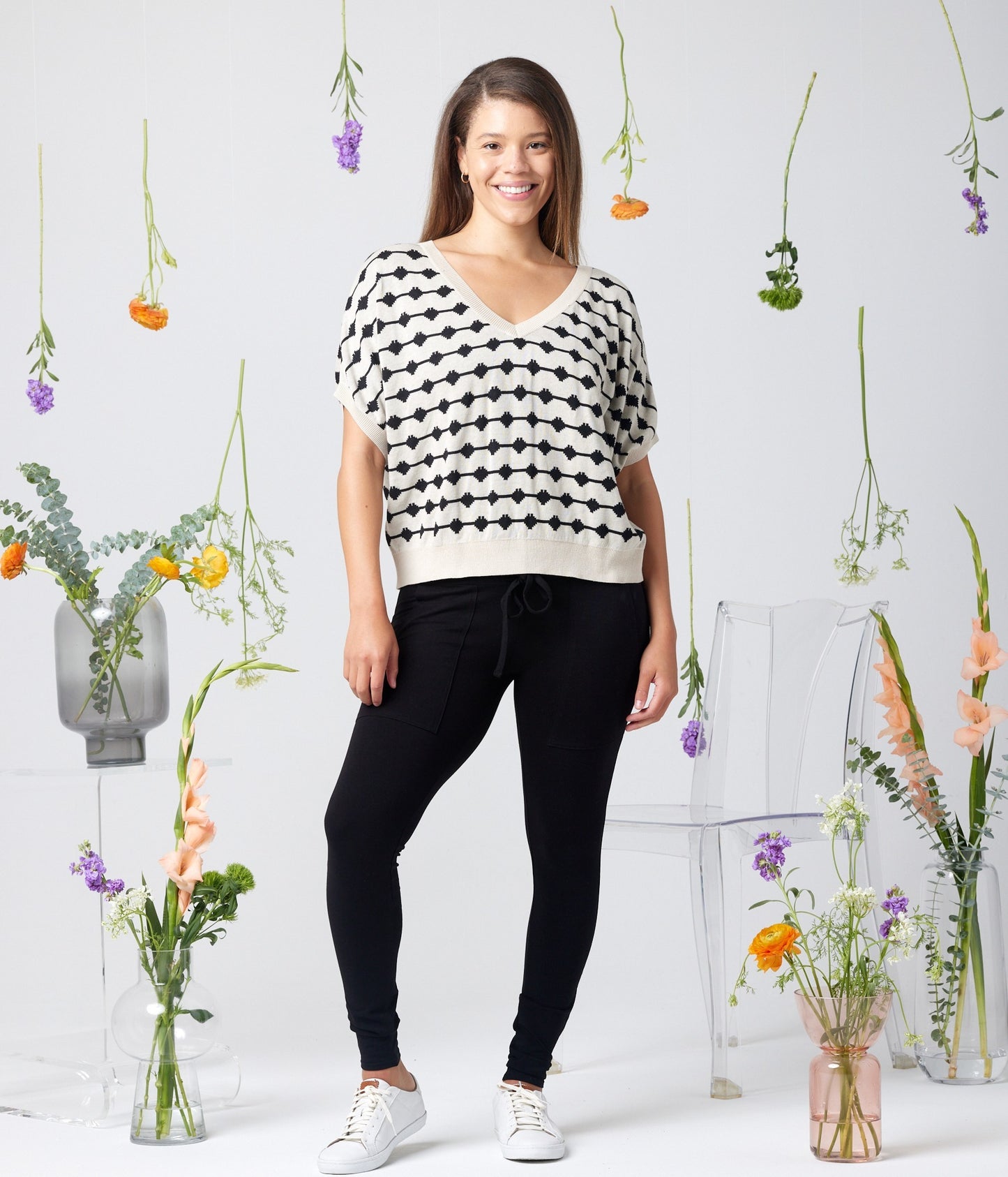 Carina Sweater, Black Stone Stripe
