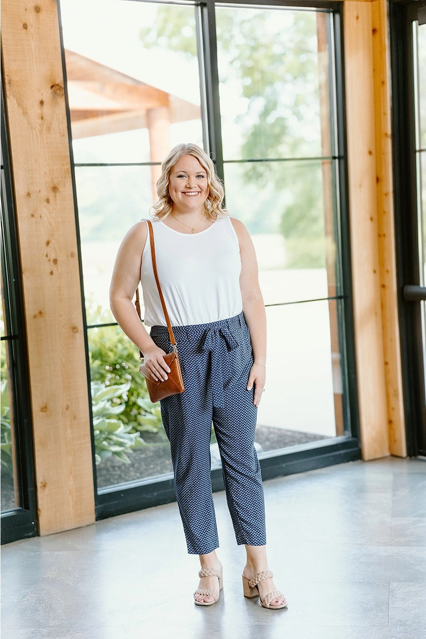 Cinched Waist Pant, Tiny Daisy