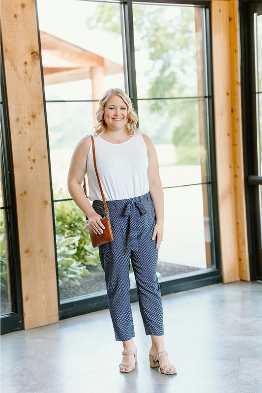 Cinched Waist Pant, Tiny Daisy