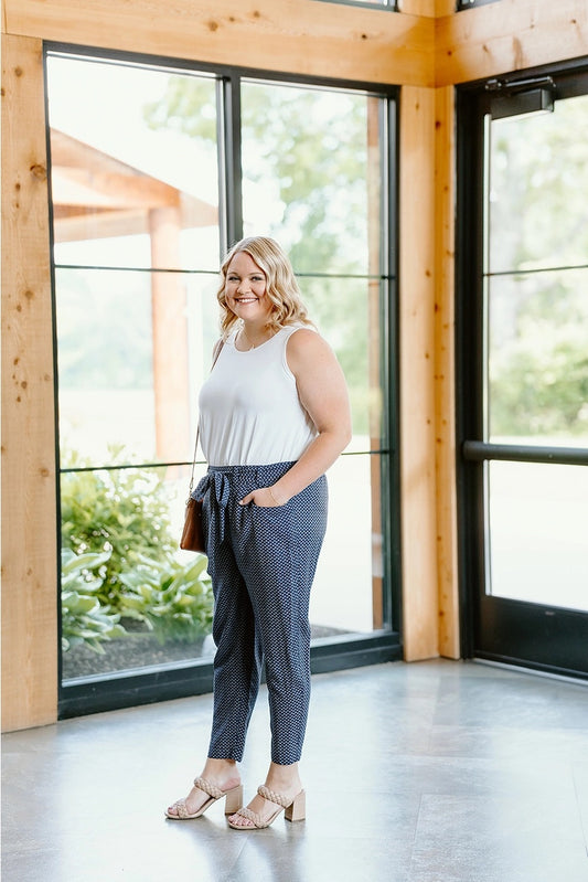 Cinched Waist Pant, Tiny Daisy