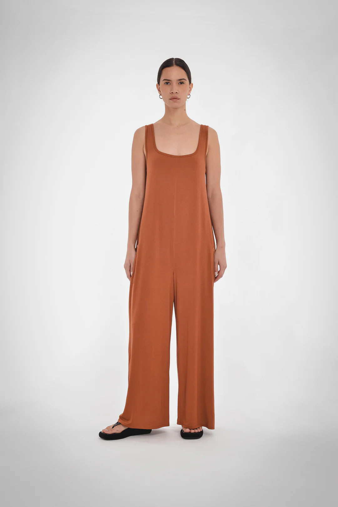 Claire Squareneck Jumpsuit, Nutshell