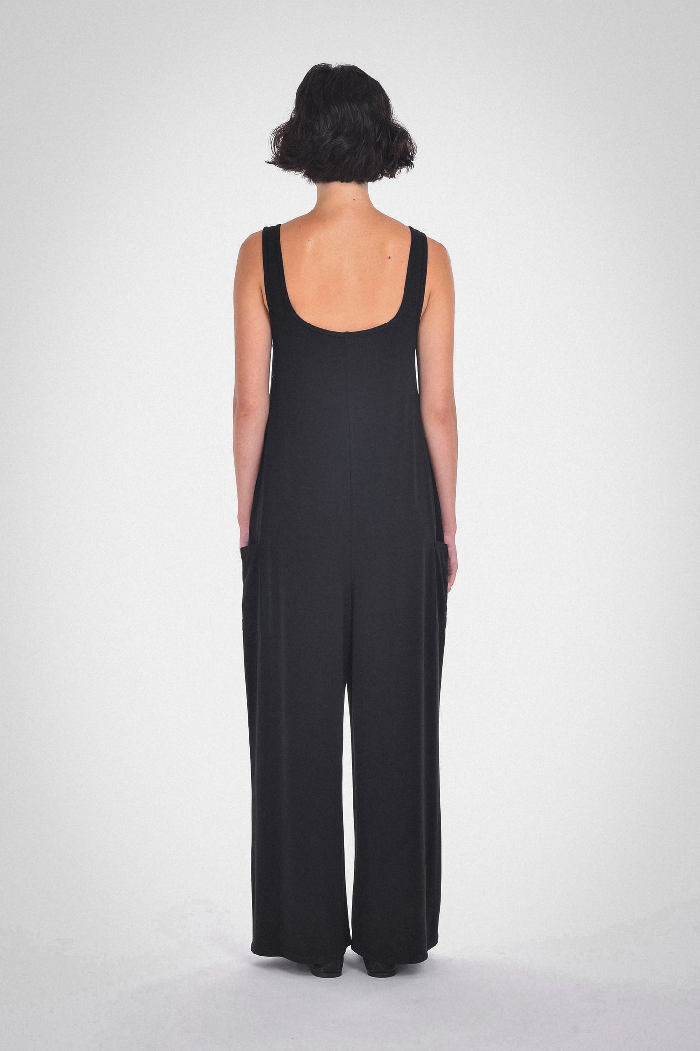 Claire Squareneck Jumpsuit, Black