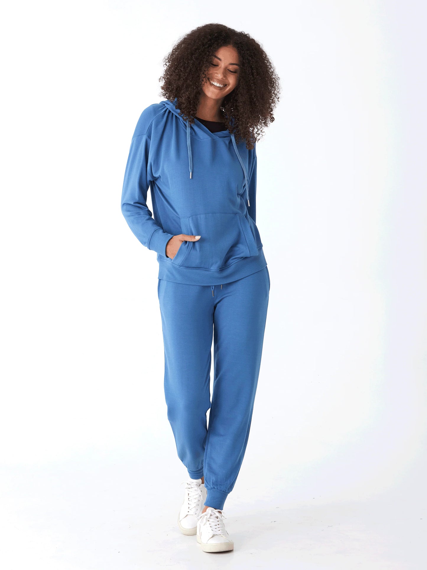 Connie Feather Fleece Jogger, Larkspur