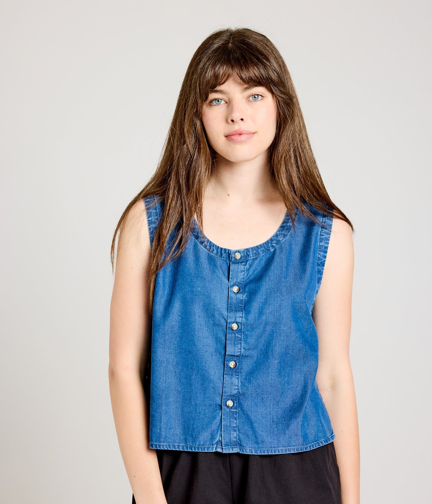 Demi Top, Chambray