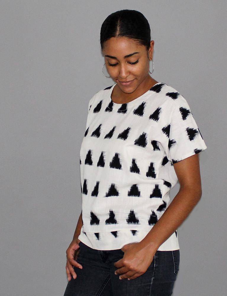 Dylan Triangle Top, Black & White