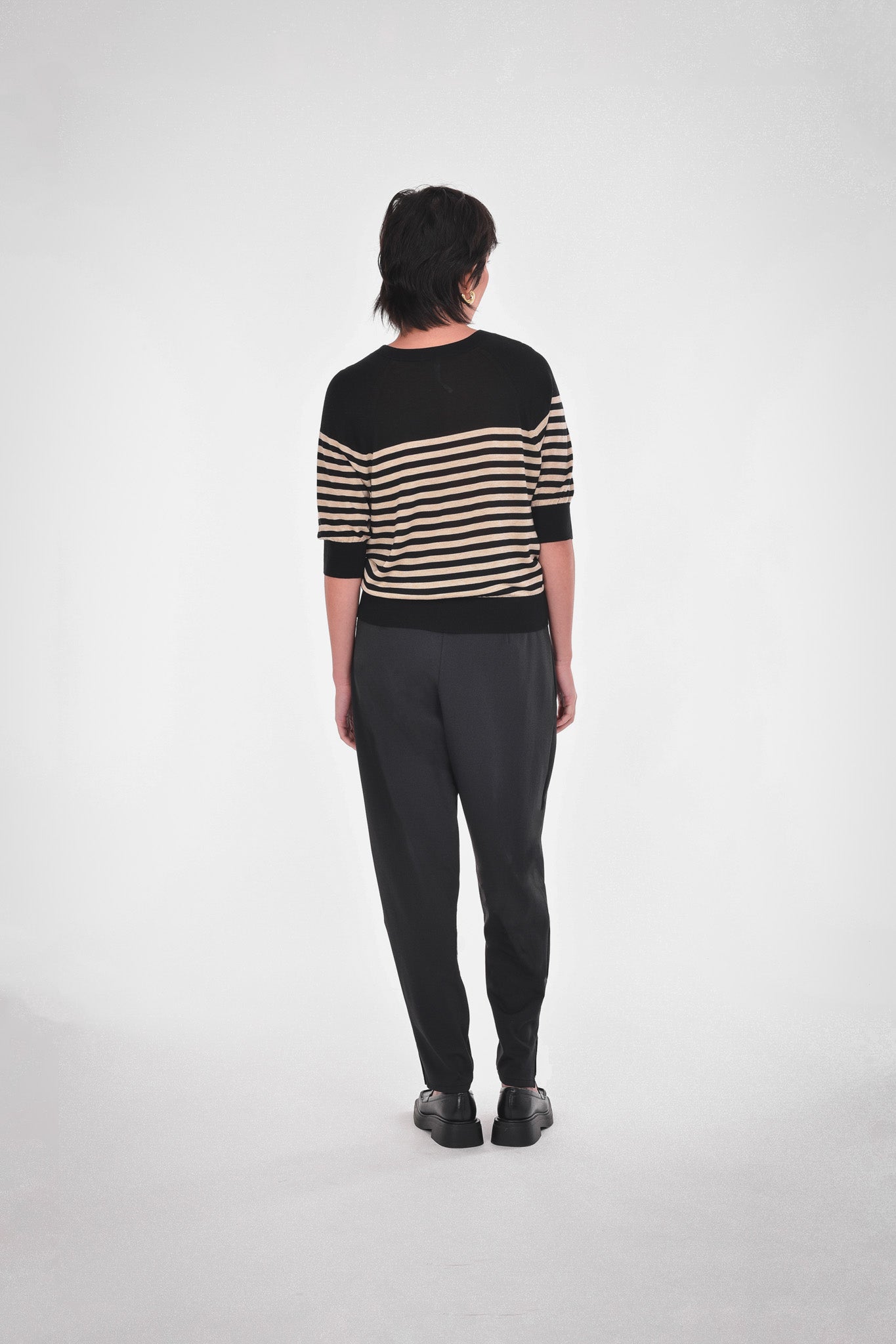 Esmé Striped Pullover, Black