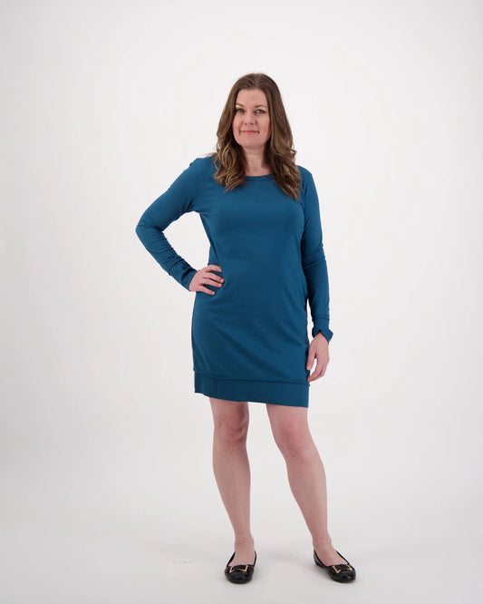 Everyday LS Pocket Dress, Sapphire