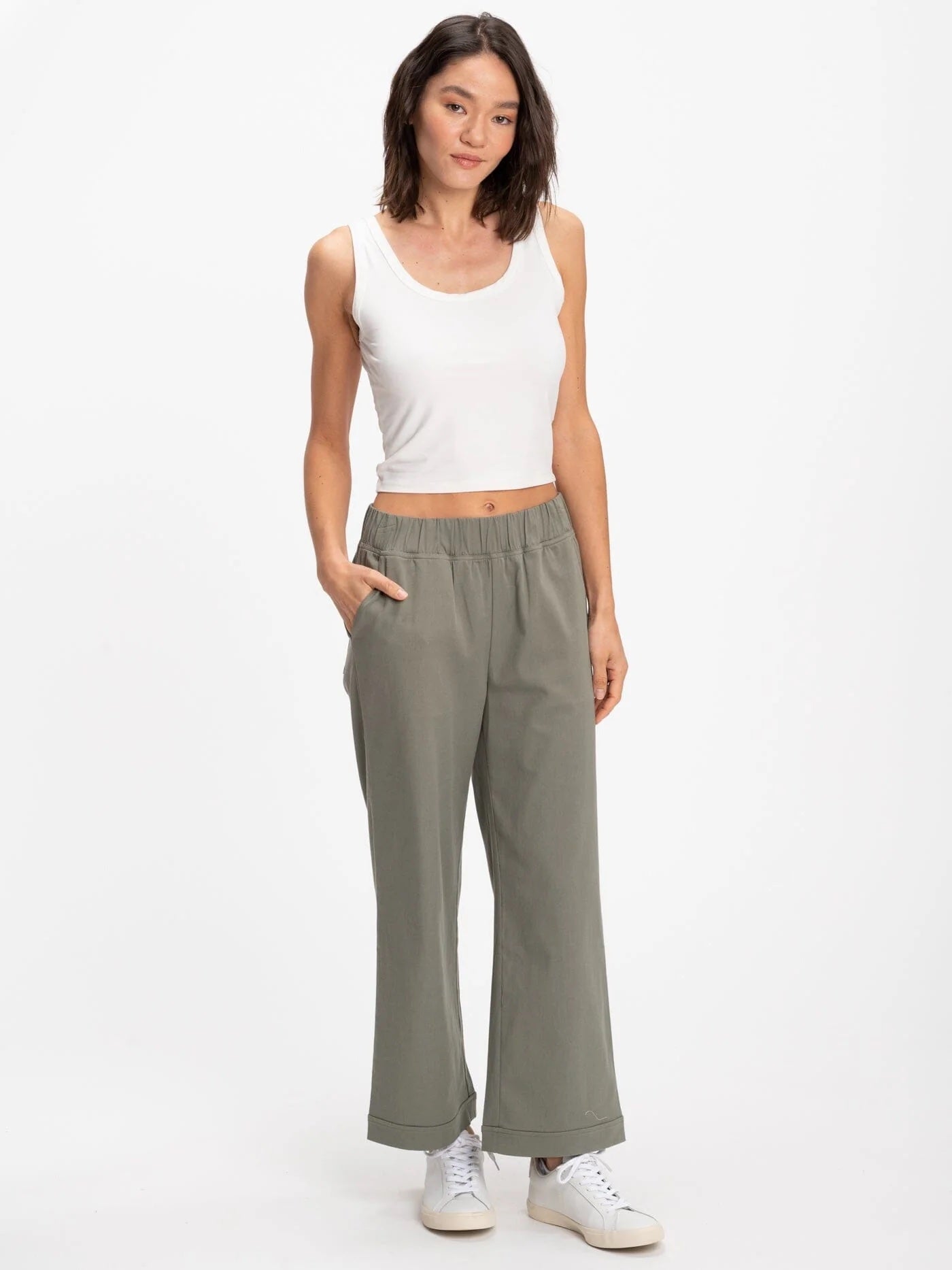 Georgie Stretch Twill Pant, Artichoke