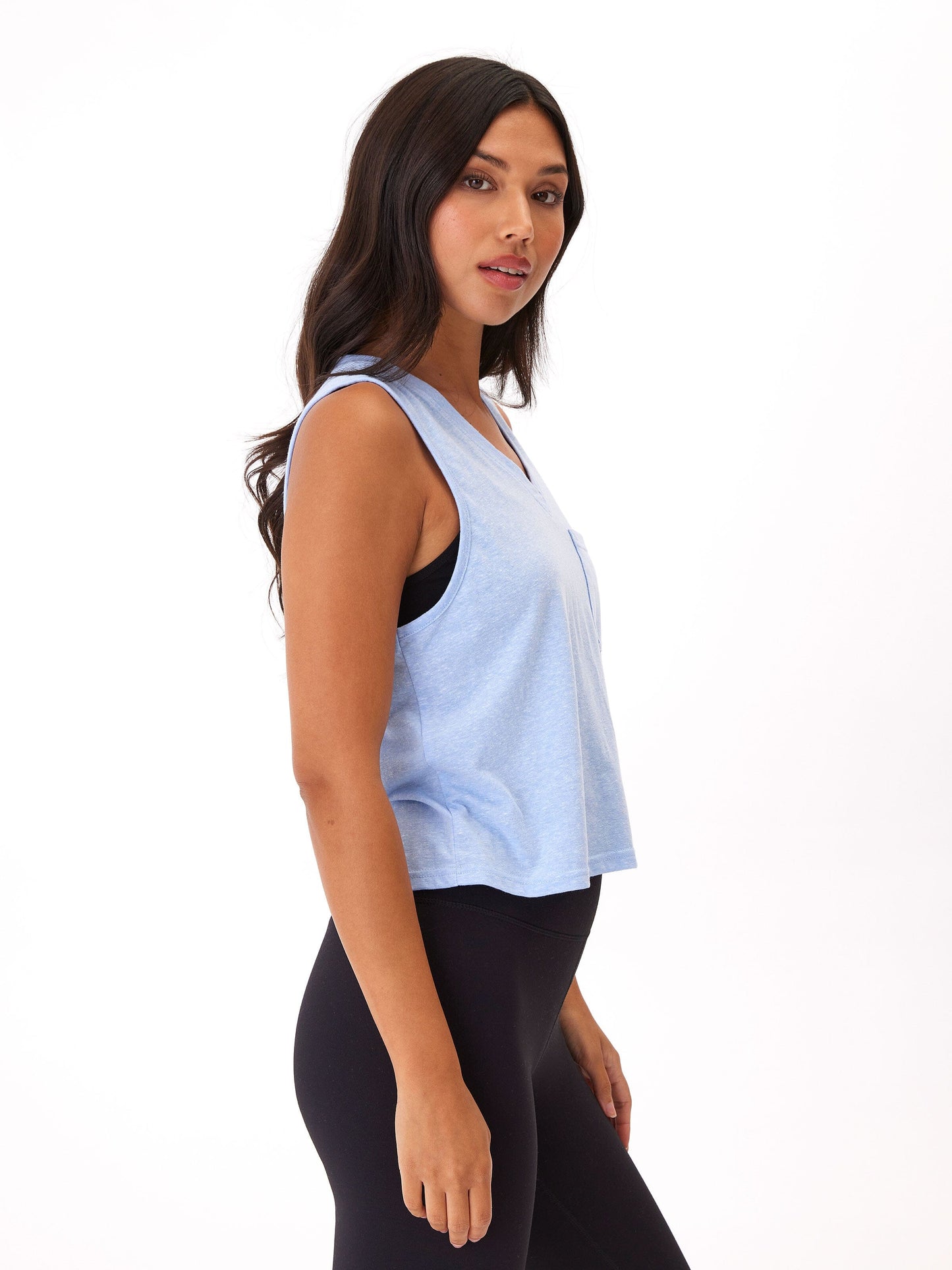 Hera Triblend Jersey V-Neck Tank, Dewdrop