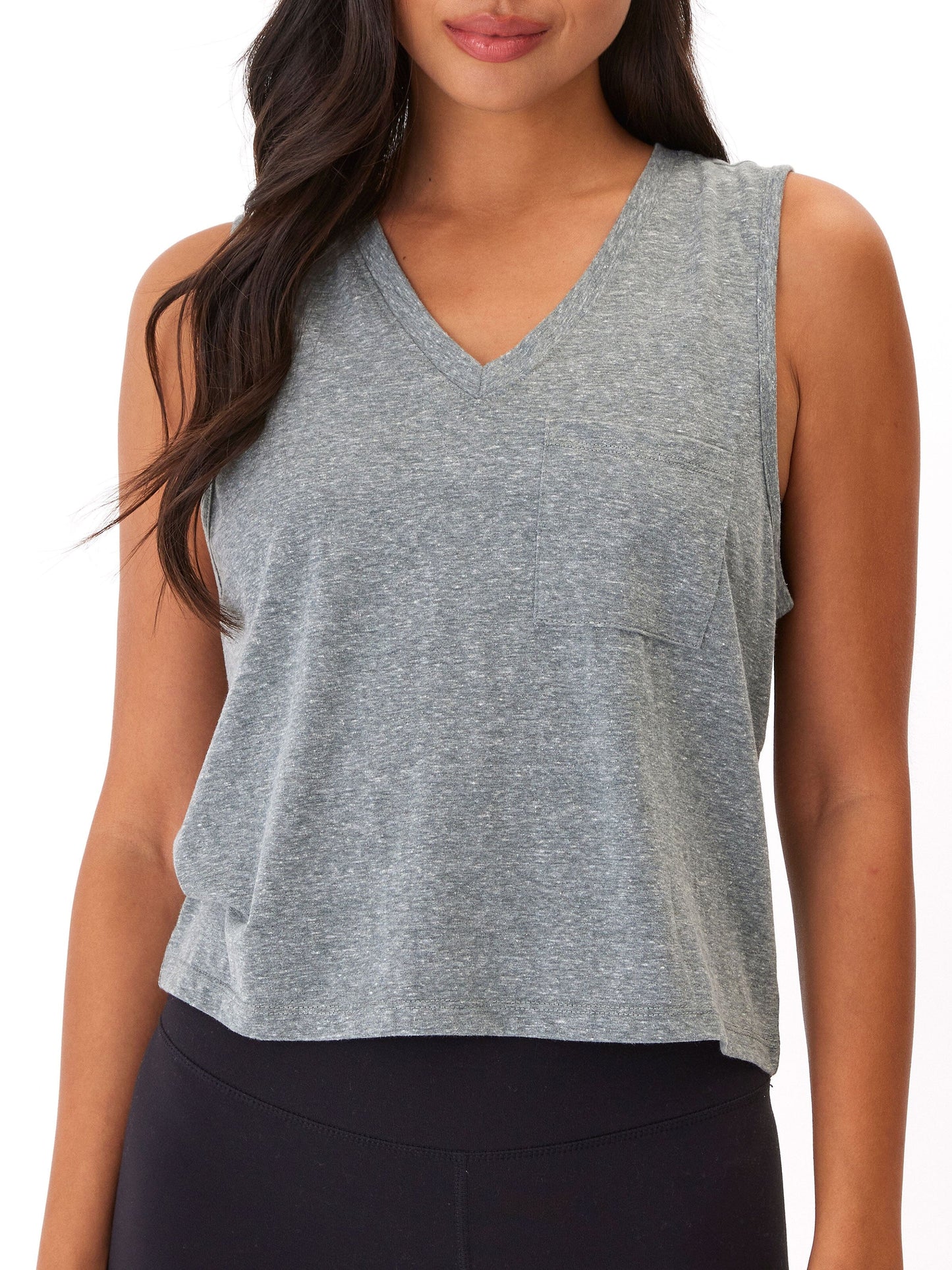 Hera Triblend Jersey V-Neck Tank, Seagrass