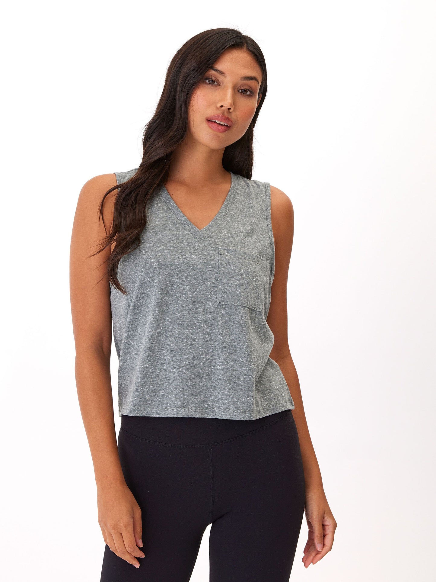 Hera Triblend Jersey V-Neck Tank, Seagrass