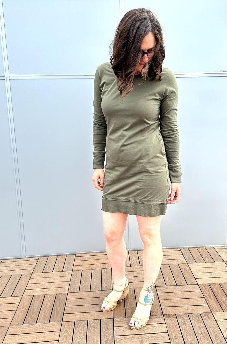 Everyday LS Pocket Dress, Olive