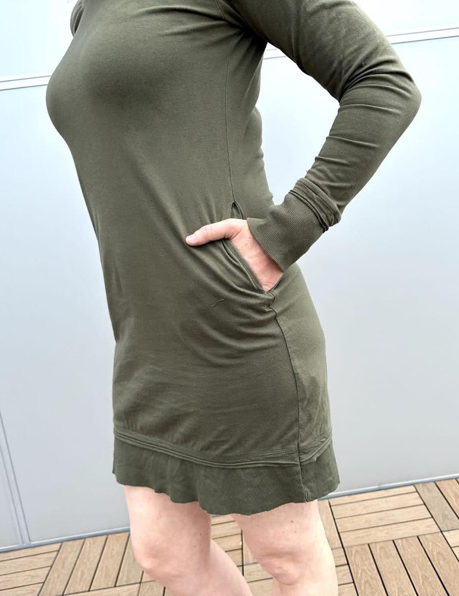 Everyday LS Pocket Dress, Olive