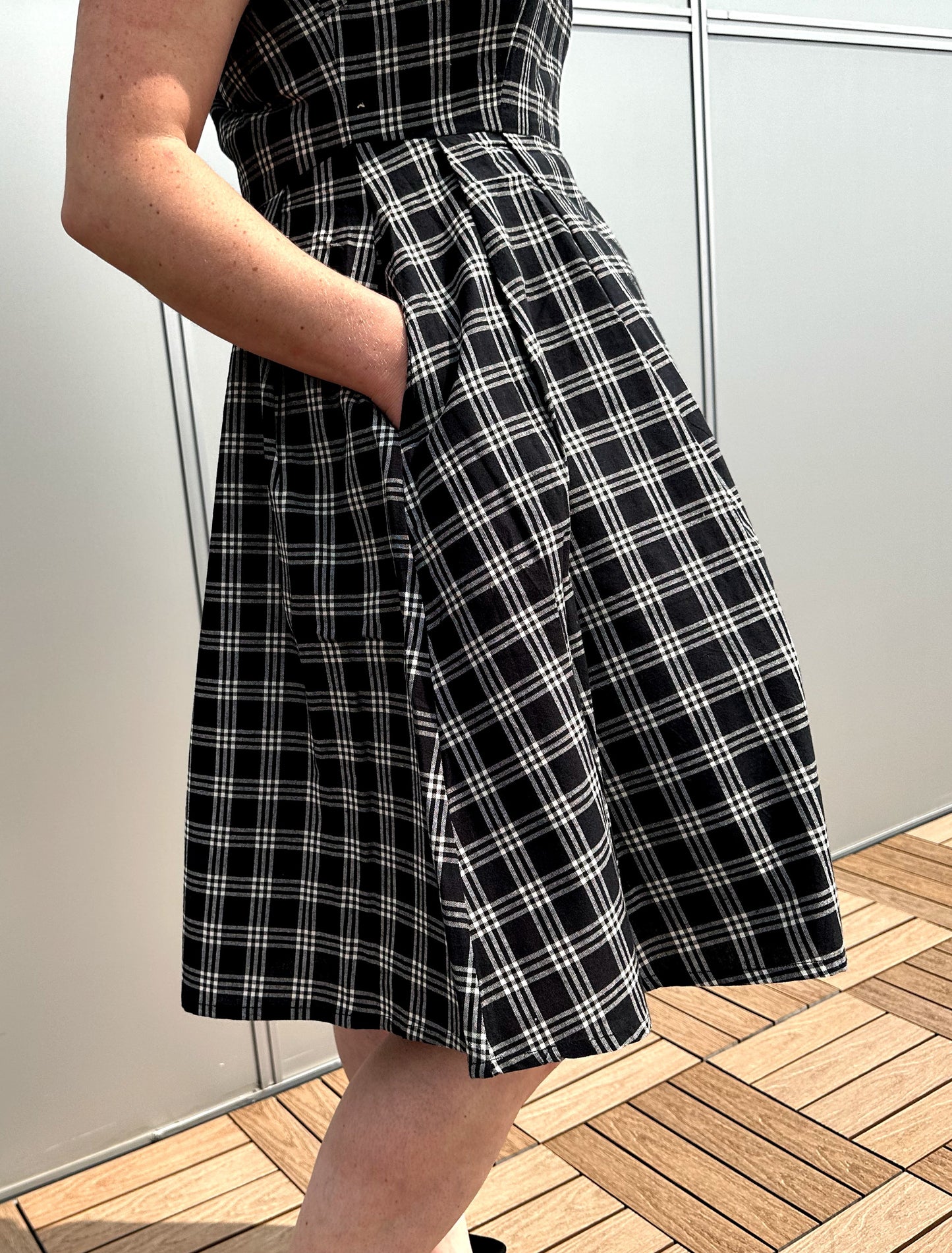 Devonshire Dress, Black Plaid