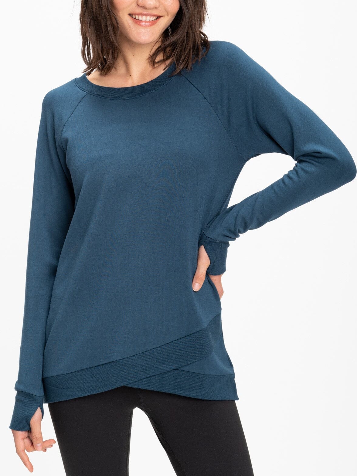 Leanna Feather Fleece Tunic, Oceanic