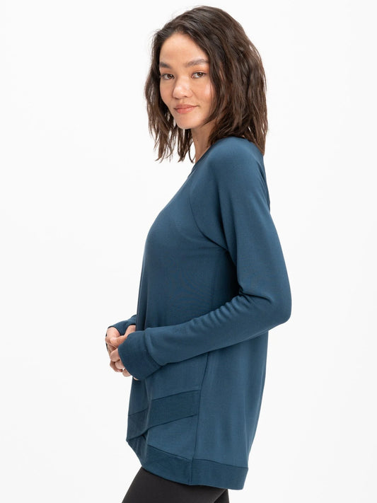 Leanna Feather Fleece Tunic, Oceanic