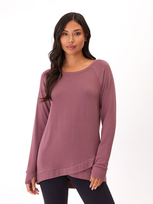 Leanna Feather Fleece Tunic, Rosewood