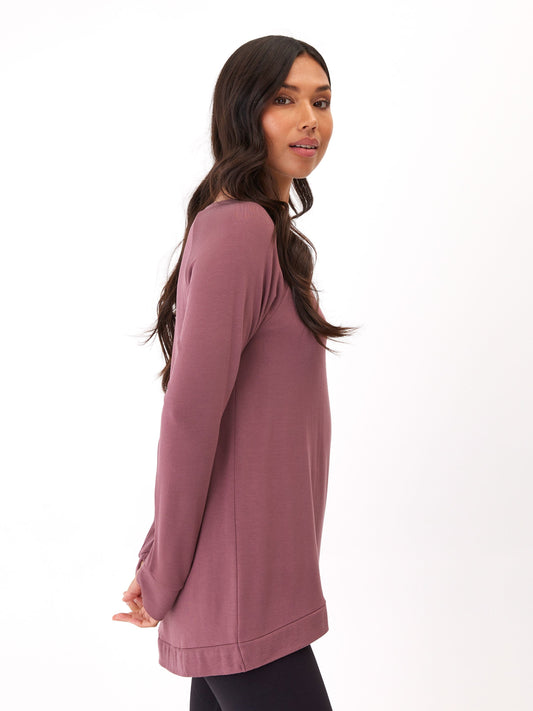 Leanna Feather Fleece Tunic, Rosewood