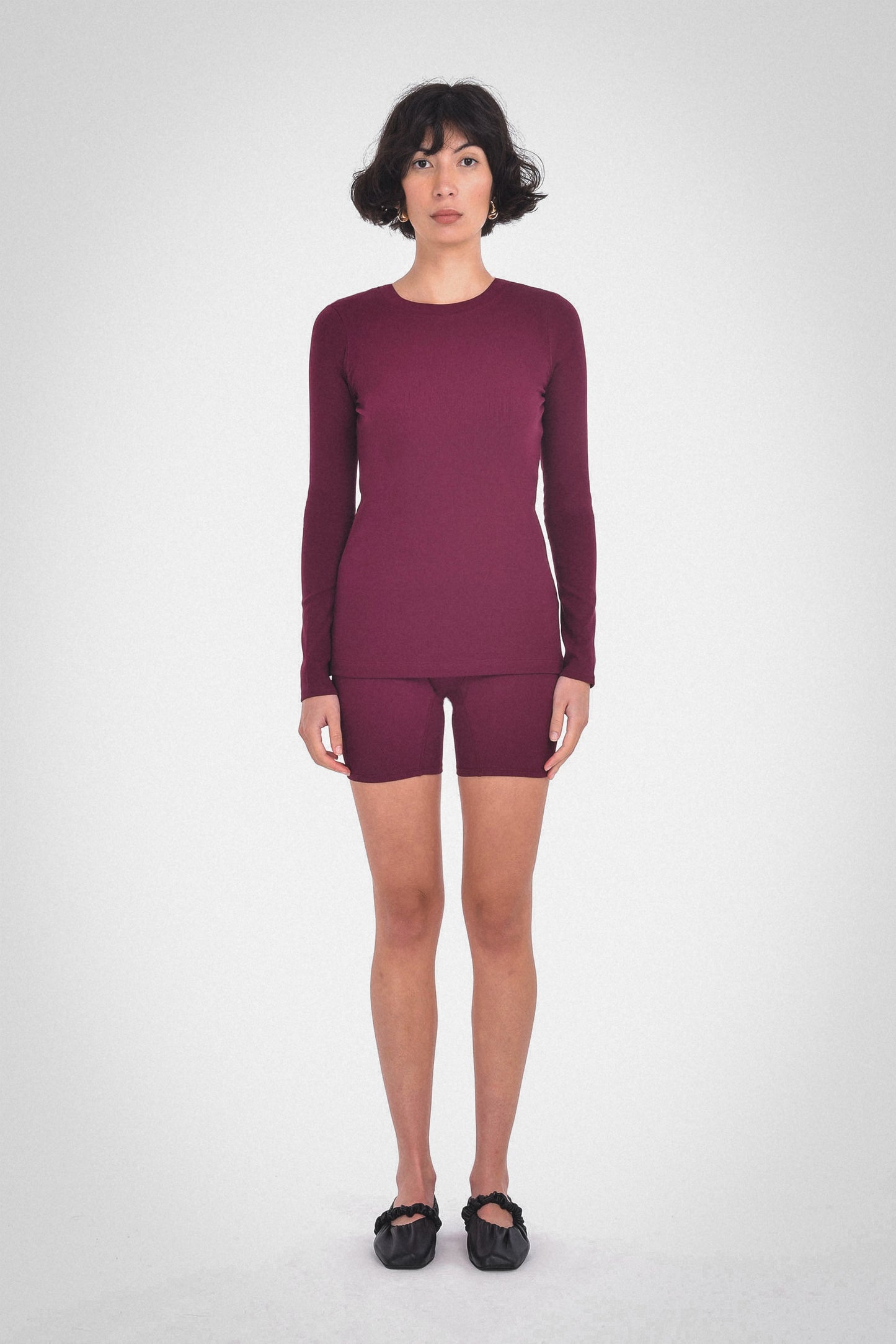 Lisa Long Sleeve Top, Dark Cherry