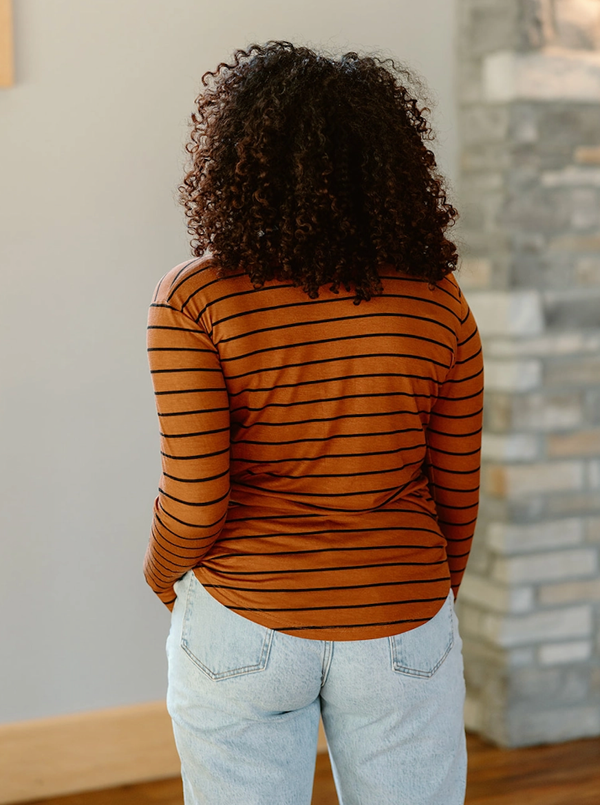 Long Sleeve V-Neck, Sienna