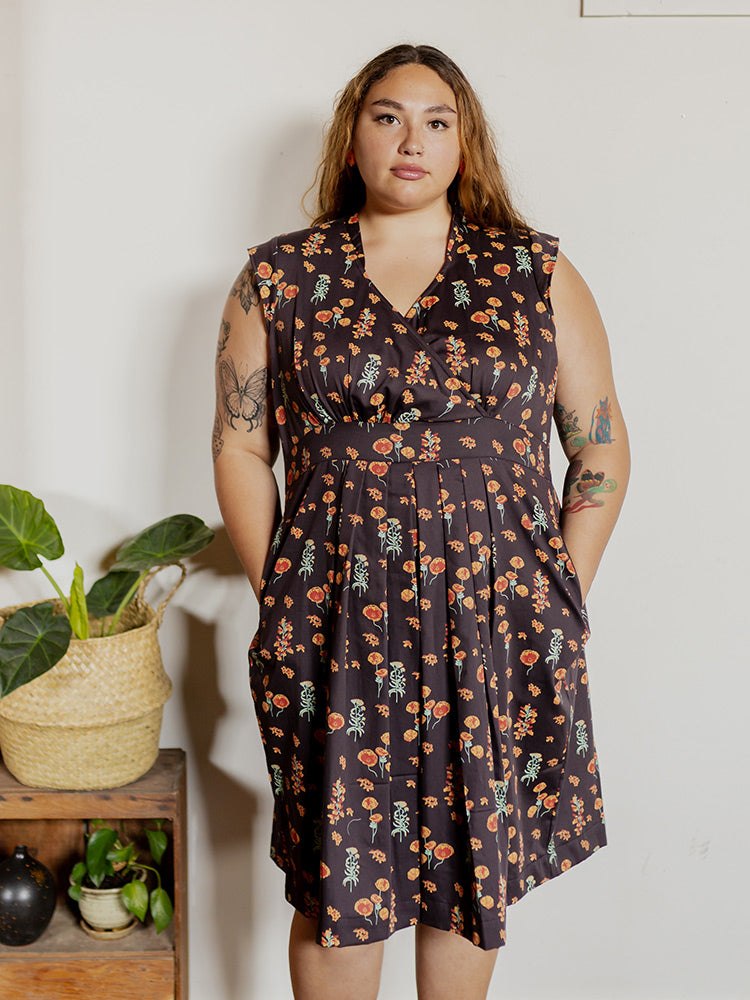 Lucille Dress, Botanical Dusk