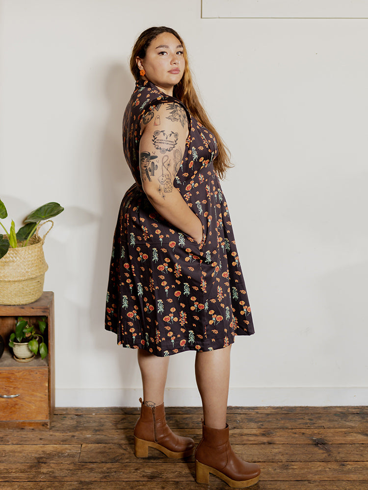 Lucille Dress, Botanical Dusk