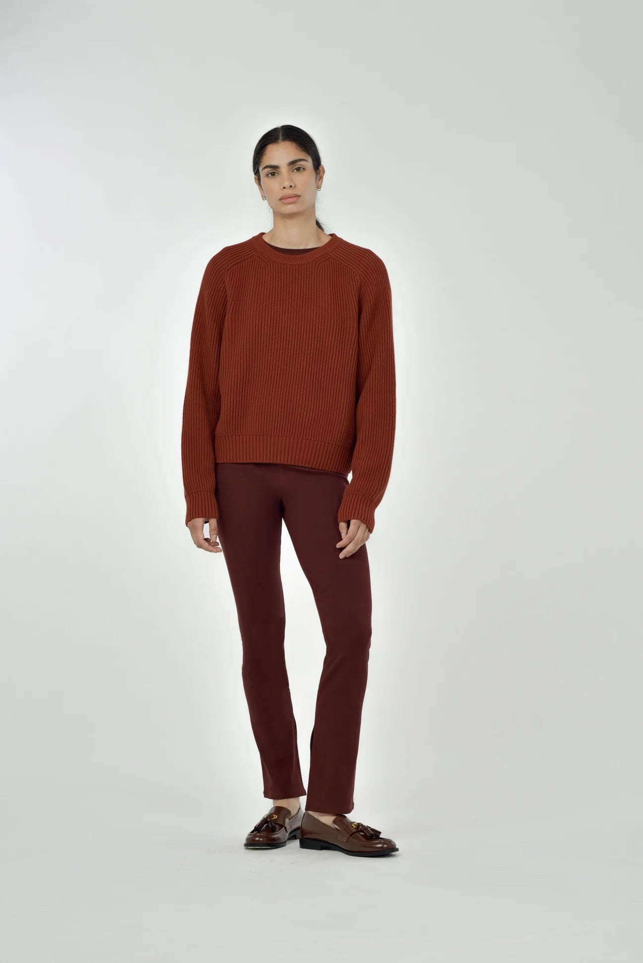 Avery Crew Neck Sweater, Intense Rust