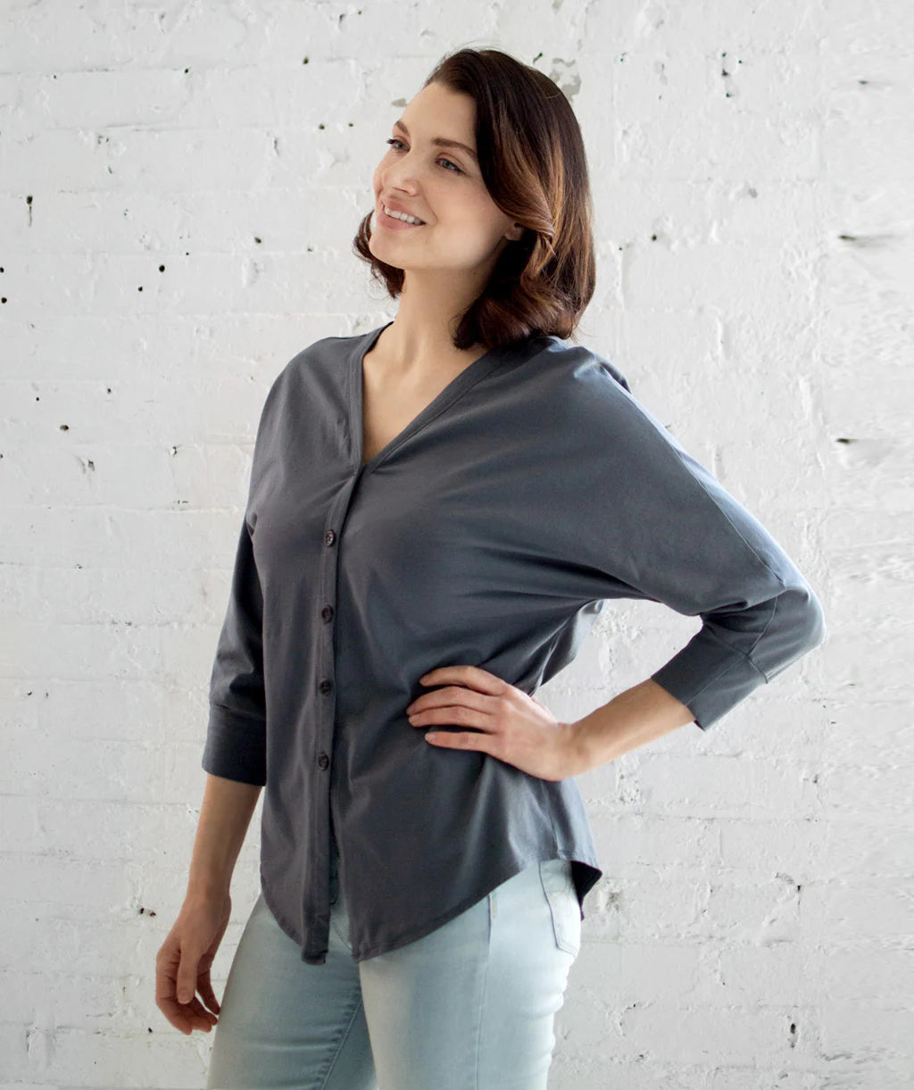 Mabel Top, Anchor Grey