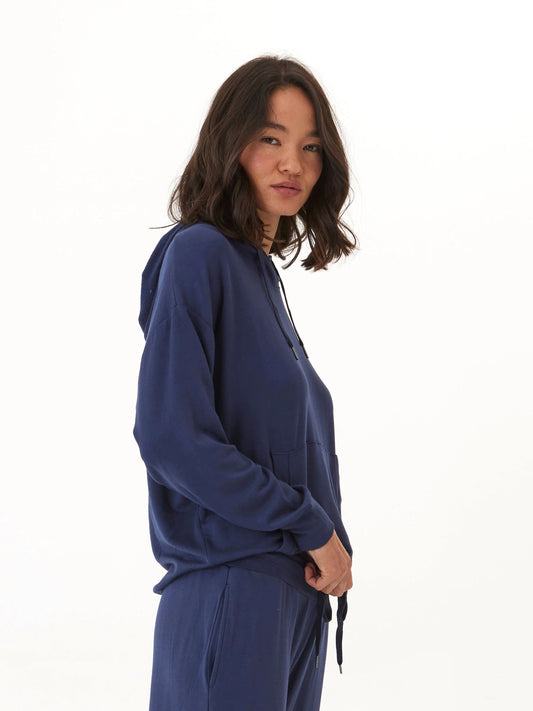 Madge Feather Fleece Pullover, Raw Denim