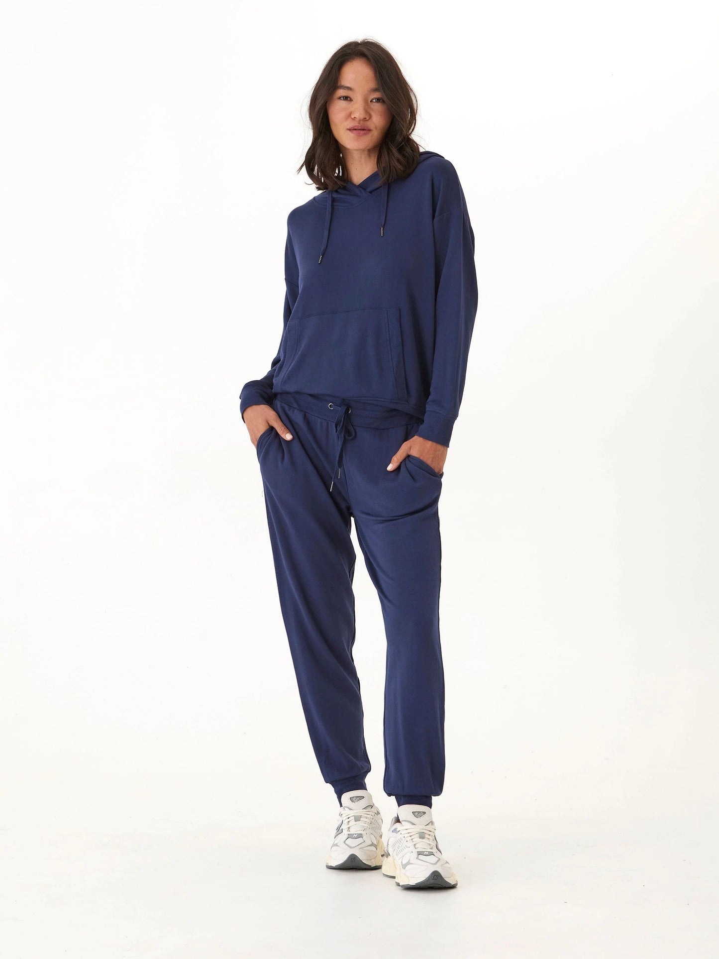 Madge Feather Fleece Pullover, Raw Denim