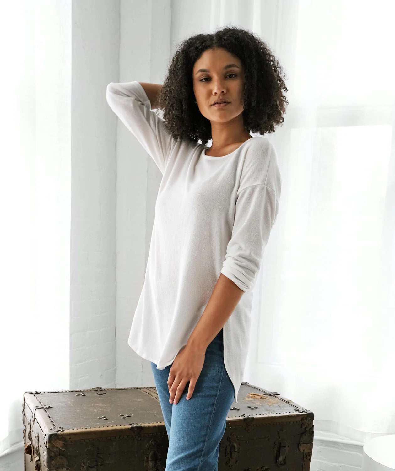 Magnolia Lightweight Sweater Tunic, Ivory