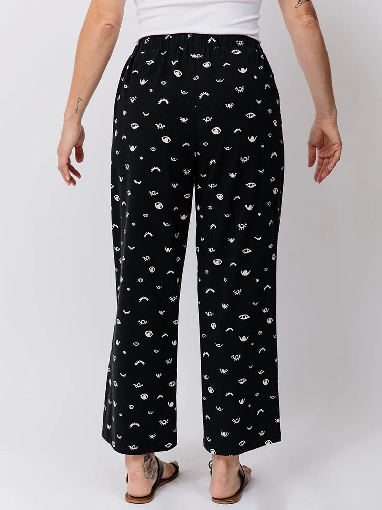 Fae Wide-Leg Pants, Onyx Eyes