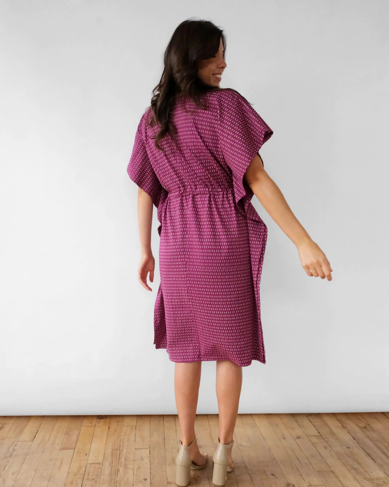 Matilda Dress, Magenta/White