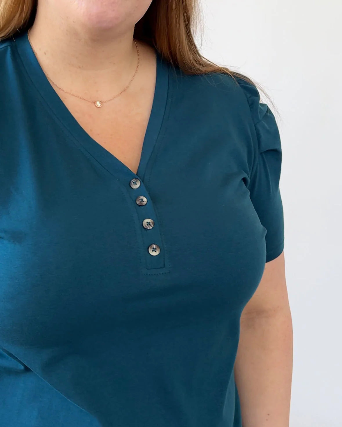 Monet Henley Top, Tidal Teal