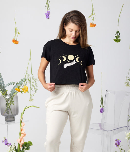 Moon Phases Tee, Black