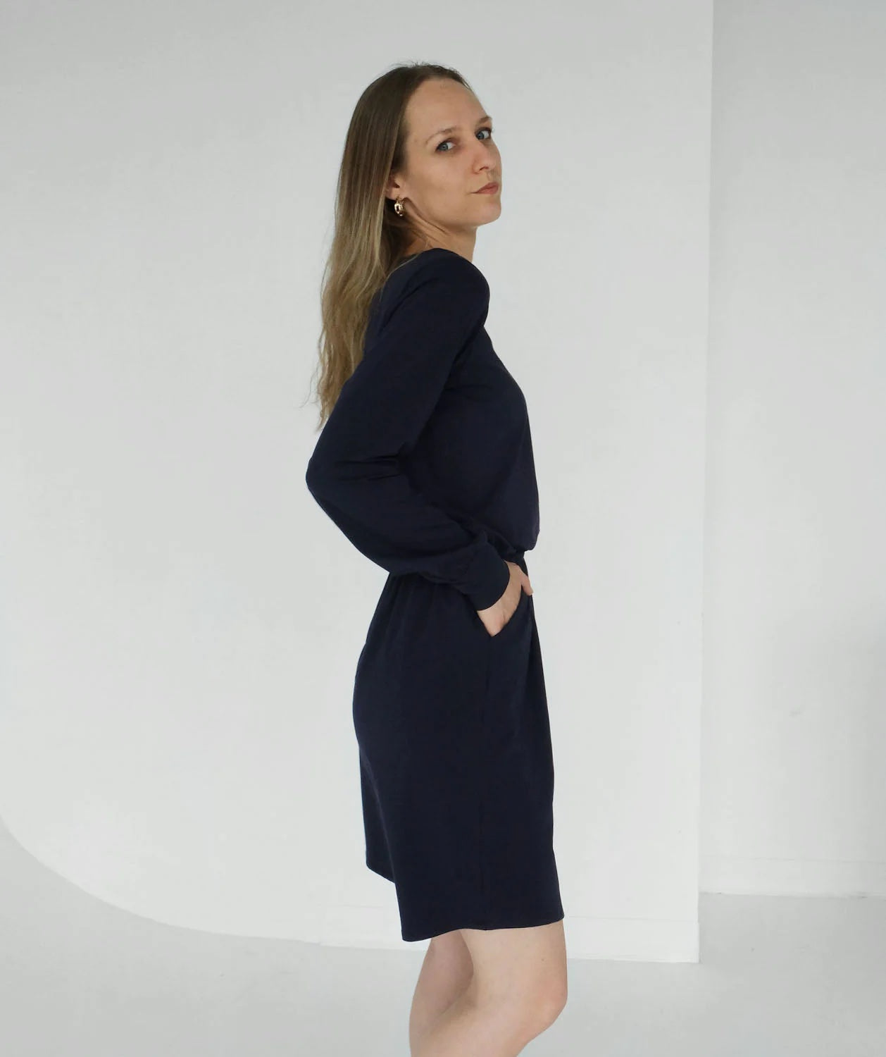 Nisha Dress, Navy