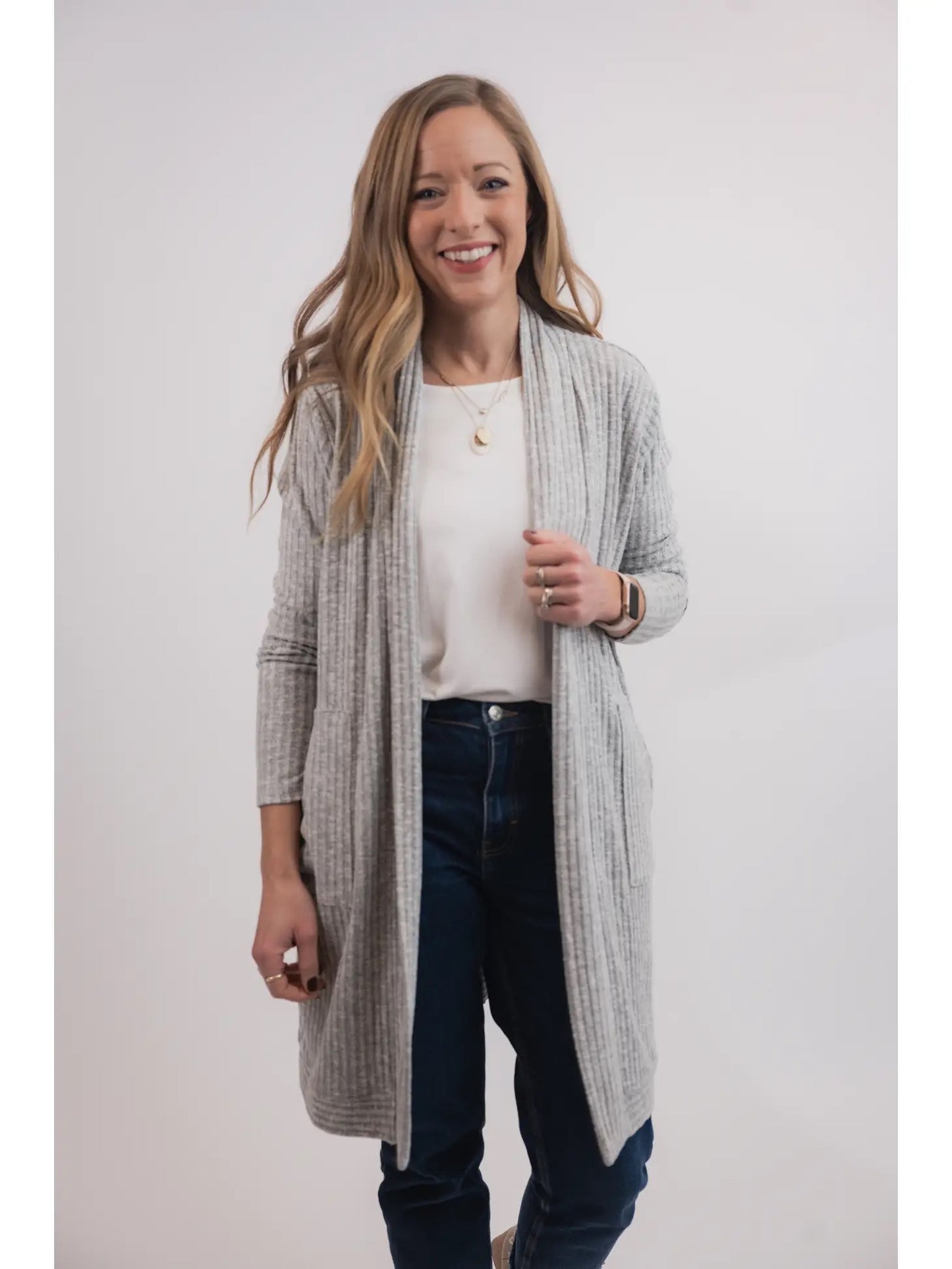 Open Cardi, Getaway Grey